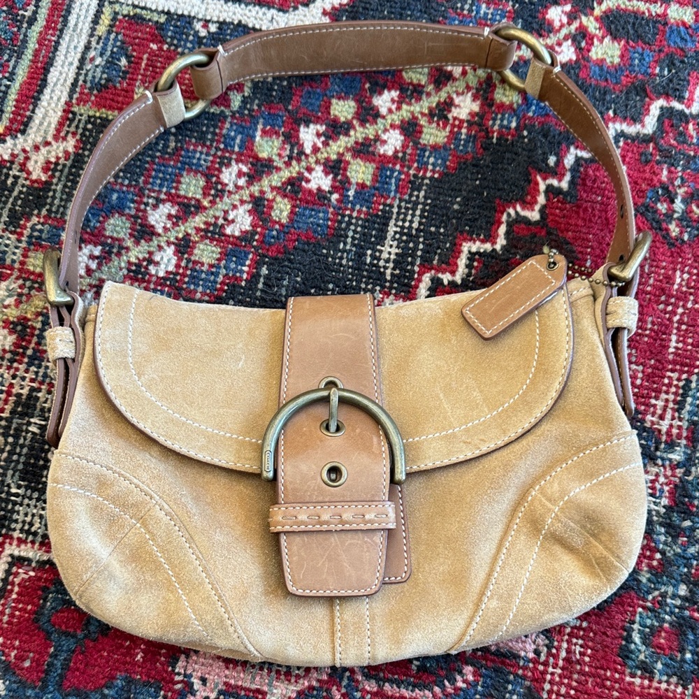 Coach Tan Suede Shoulder Bag